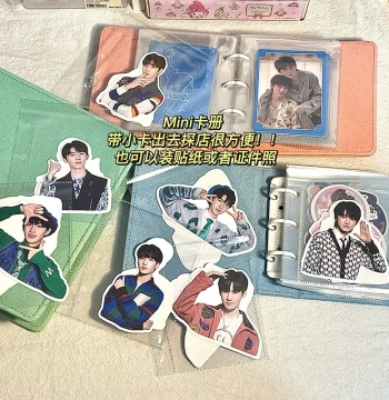 A7 Single-Grid Loose-Leaf Card Album with Custom Cover, Mini 3-Inch Photo Pages for Idol Albums, Transparent Cards, Instax Photos, and Small Card Collection for Fans