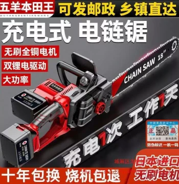 Electric Chainsaw Household Small Handheld Saw Wood Cutting Rechargeable Lithium Battery Logging Saw Handheld Electric Chain Saw Outdoor Tree Cutting Tool
