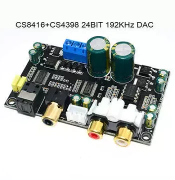 Hi-Fi Audiophile Grade High-Fidelity CS8416 CS4398 Chip 24BIT 192KHz Coaxial Optical DAC Decoder Board