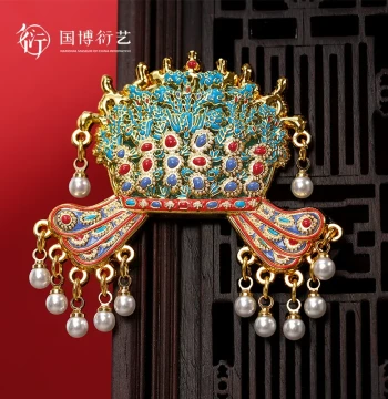 National Museum of China Empress Xiaoduan Phoenix Crown Magnetic Badge Fridge Magnet Creative Decor Birthday Gift