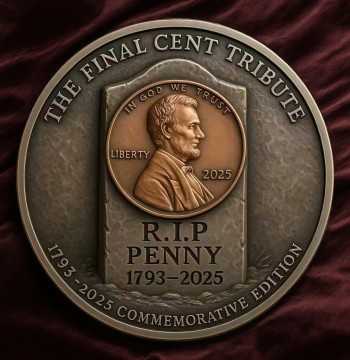 Commemorative Medal Lincoln Cent Discontinuation 1793-2025 Metal Relief