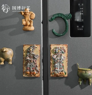 National Museum of China 5-Piece Resin 3D Refrigerator Magnet Set: Ancient Creative Handmade Home Decor and Souvenir Gift