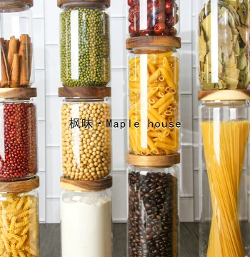 Model Room Kitchen New Chinese Style Sales Office Design Soft Decoration Ornaments Dining Exhibition Hall Cabinet Sealed Storage Bottles and Jars