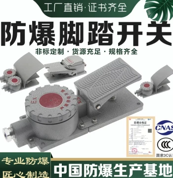 Explosion-Proof Foot Switch 10A Single/Double Pedal Explosion-Proof Travel Limit Switch Foot-Operated Pneumatic Factory Workshop BJT