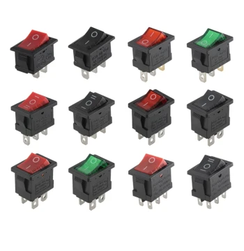 KCD1-101 Rocker Switch 103 Rocker 2-Pin 4-Pin 15*21mm Power Button Water Dispenser Electronic Scale Copper Pins