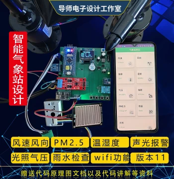 STM32 Microcontroller-Based Smart Weather Station for Environmental Monitoring with WiFi, Wind Speed, Pressure, Light, Rainfall, and APP Design