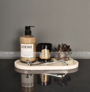 WU WUXIWU Modern Light Luxury Sample Room Bathroom Countertop Aromatherapy Candle Bathroom Tray Decorative Ornaments