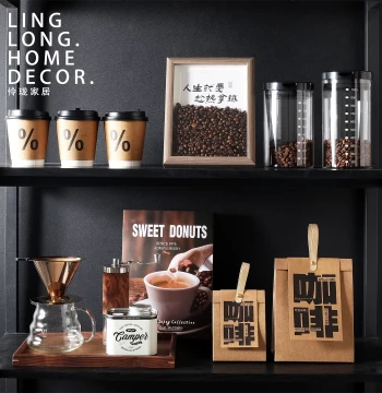 Model Room Kitchen Sideboard Coffee Theme Soft Furnishing Decor Set for Showroom and Sales Office