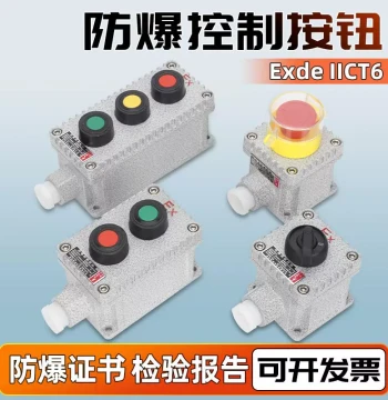 Explosion-Proof & Corrosion-Resistant Control Button Switch IICT6 Cast Aluminum BZ/LA53 Start Button, Emergency Stop Button Box