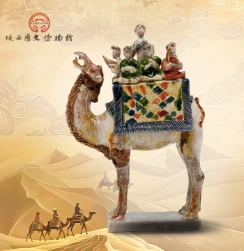 Shaanxi History Museum Tang Sancai Music-Playing Camel Figurine Refrigerator Magnet - Xi'an Cultural Creative Souvenir Gift