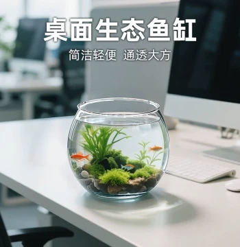 Fish Tank Spherical Fish Tank Home Small Eco Tank Goldfish Tank Landscaping Water Plant Tank Aquarium Landscaping Transparent Fish Tank