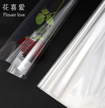 Huaxiai Thickened Waterproof OPP Plastic Glass Paper Bouquet Fresh Flower Gift Transparent Paper Wrapping Paper Florist Materials