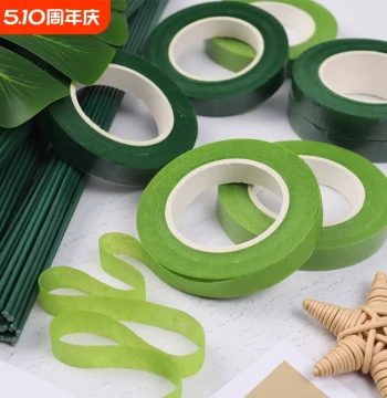 Chenille Stem Floral Tape, Green No. 2 Stem Wrap Tape for DIY Bouquets, Roses, and Flower Wrapping Paper