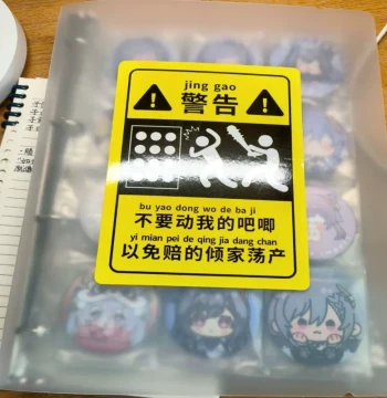 Badge Binder Collection Album for Pins and Charms, Anime Merchandise Protective Sleeves, Loose-Leaf 2D Storage Book