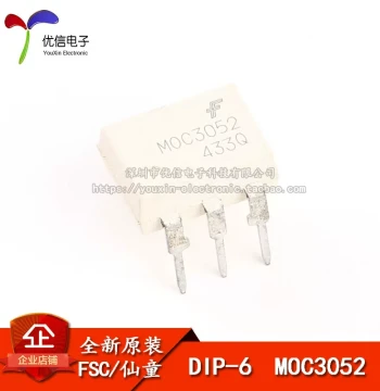 Original Authentic Through-Hole MOC3052M DIP-6 Optocoupler, Bidirectional Thyristor Driver Chip
