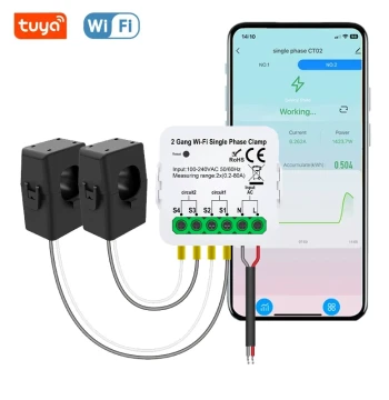 Tuya WIFI Smart Current Transformer Energy Detection Power Statistics Sensor Alarm Linkage 80A