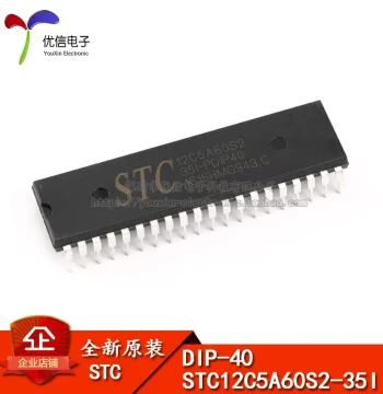Original Authentic Through-Hole STC12C5A60S2-35I-PDIP40 8051 MCU Microcontroller Chip