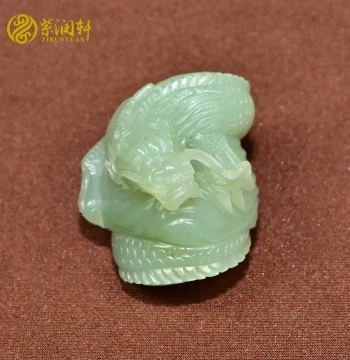 Zirunxuan Xinjiang Hetian Jade Seed Material Divine Dragon Pendant with Sha-zao Qing Skin Retention, Dragon Roaming the World, Wealth-Attracting Jade Dragon, Unisex Style
