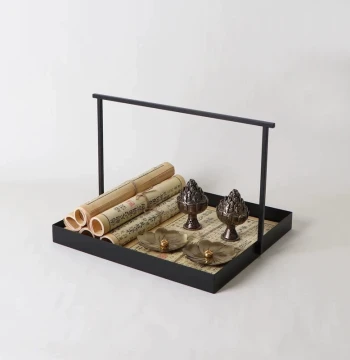 Song Dynasty Aesthetic Incense Tray Set Desktop Display New Chinese Style Tea Room Study Scroll Incense Burner Storage Tray Combination