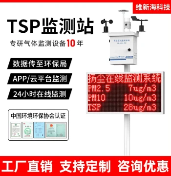 Pump-Aspirated Dust Detector. Steel Plant Noise and TSP Dust Monitoring System with Visualized Particulate Air Station.