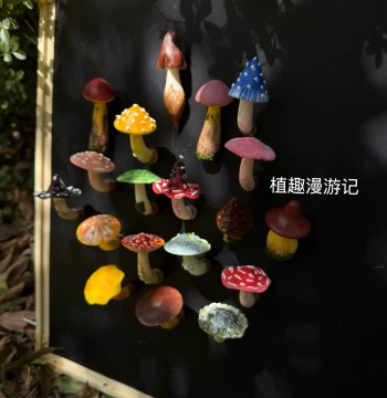 Yunnan resin clay mushroom fridge stickers, handmade fungus decorations, creative travel crafts