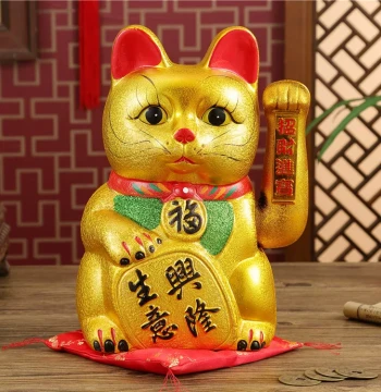Lucky Cat Figurine Automatic Waving Hand Wealth Cat Opening Ceremony Electric Shop Cashier Office Decoration Gift