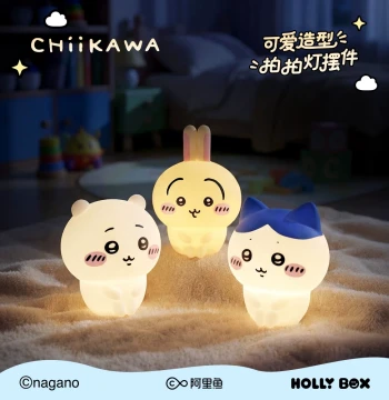 HOLLYBOX Chiikawa Tap Light Figurine Usagi Hachiware Genuine Trendy Toy Merchandise Gift