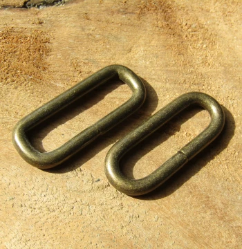 Pure Copper Square Buckle, Wire Thickness 5mm, Inner Diameter 40mm, Inner Height 10mm, Antique Bronze Mouth-Shaped Buckle