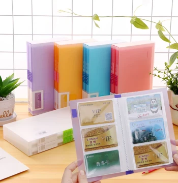 Business Card Holder Exquisite for Women Men Business Card Book Slim Card Wallet Large Capacity Cute Portable Card Case Anti-Magnetic Card Storage Collection Book Men's Multi-Function Bag Premium Membership Card
