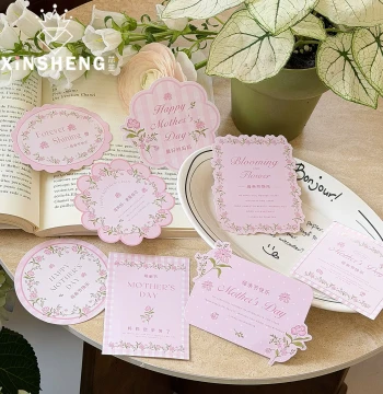 [Mother's Day New Arrival] Xinsheng Original 'Flower Stream Collection' Cards: Gentle Irregular-Shaped Floral Greeting Cards for Bouquets
