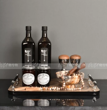 WU WU Xi Wu Vintage Old Money Style Model Room Kitchen Countertop Condiment Sauce Tray Lifelike Decorative Ornaments