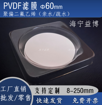 PVDF Polyvinylidene Fluoride Organic Microporous Filter Membrane 60mm Type F 0.22/0.45um Hydrophobic/Hydrophilic