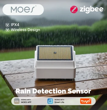 Tuya Smart Rain Sensor ZigBee Battery-Powered Waterproof Model with Window-Closing Linkage and Remote Message Notifications