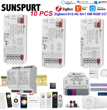 Zigbee 3.0 LED RGB/RGBWC Light Strip Dimming and Frequency Modulation Multi-Gateway Smart Life APP Controller