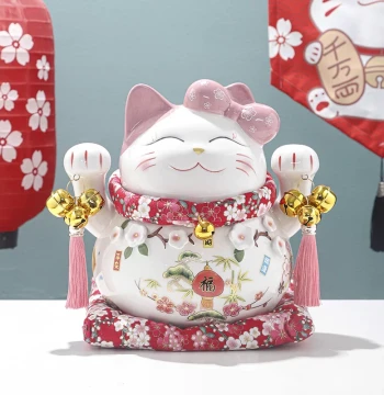 Lucky Cat Figurine for Store Front Grand Opening, Creative Living Room Coin Bank, Home Decor, Housewarming Gift