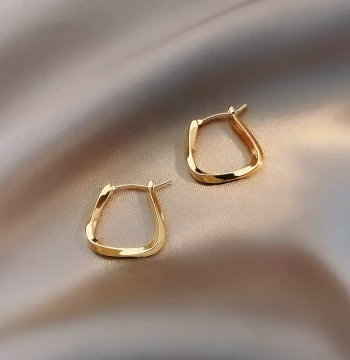 Outlets Clearance Sale, 18K Gold U-Shaped Geometric Ear Cuffs, Studs, Hoops, Earrings for Women