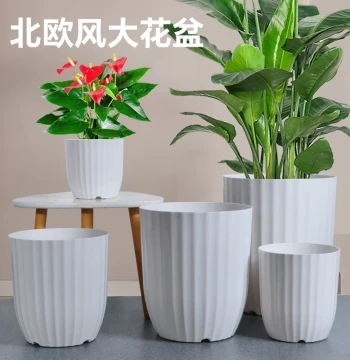Large-Caliber Flower Pot, Luxury Premium Style, Large Indoor Living Room Minimalist Plastic Planter for Bird of Paradise