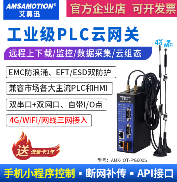 Aimoxun PLC Remote Control Debugging Upload/Download Wireless Communication Monitoring Module IoT 4G Cloud Gateway