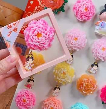 [Luoyang Peony] Magnetic Refrigerator Magnet City Tourism Souvenir 3D Stereoscopic Cultural Creative Magnetic Sticker