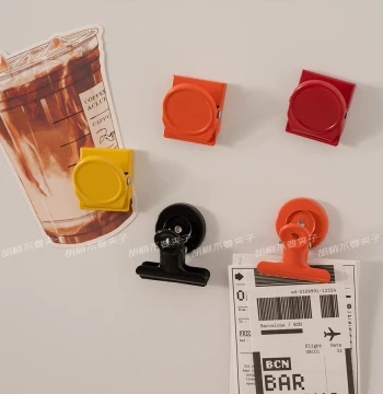 Metal Magnetic Clip Refrigerator Magnet Creative Dopamine Colorful Magnetic Message Ticket Clip Sealing Clip