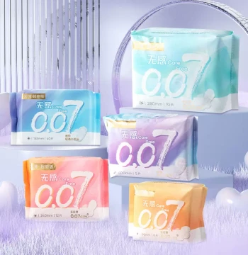 MINISO Ultra-Thin 0.07 Series Sanitary Pads Cotton Soft Daily Liner Night Use Combo Pack
