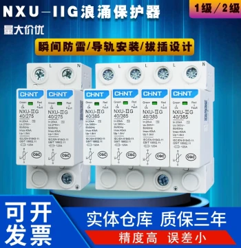 CHINT NXU Surge Protector Home Lightning Arrester 220V 2P 4P Industrial 380V Class I & II Surge Protection