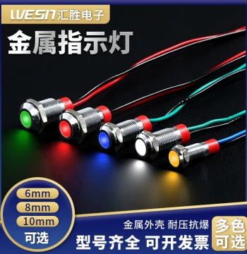 6/8/10/12mm Metal Indicator Lights, Waterproof LED Power Signal Lights, 6V 12V 24V Compact Size