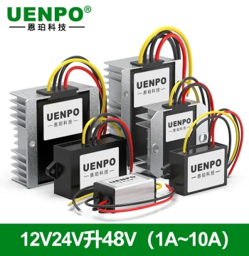 12V/24V to 48V Step-Up Booster Module DC Power Converter Waterproof Transformer for Vehicles and Surveillance