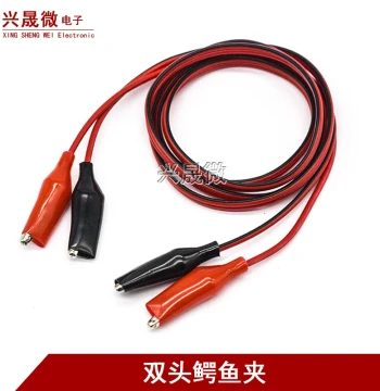 Double-ended Alligator Clip Wire Red Black Two Colors Alligator Clip to Alligator Clip Wire Length 1 Meter Medium Clip