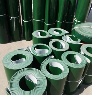 Conveyor Belt with Patterned Wear-Resistant White Endless Transport Belt, Seamless PVC Anti-Slip PU Green Belt