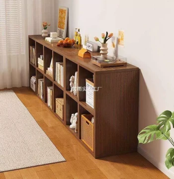 Grid Bookcase, Minimalist Wall-Mounted Multi-Layer Combination Cabinet, Home Living Room Storage Low Cabinet, Floor-Standing Shelf