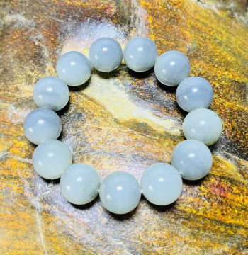 Xinjiang Hetian Jade Blue-and-White Seed Material 18mm Bracelet