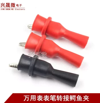 Multimeter Probe Adapter to Alligator Clip Test Clip Power Clip Insulated Sleeve Adapter Experimental Wire Clamp