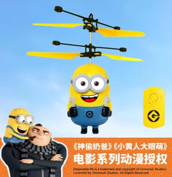 Officially Licensed Minions Gesture Remote Control Infrared Induction Hover Helicopter Airplane Toy